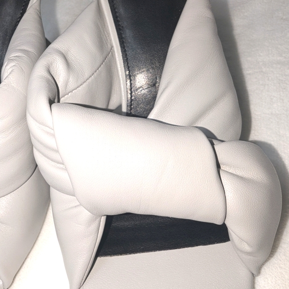 New Marc Fisher Ltd Womens Gray Dellian Toe Slip On Leather Heeled Sandal - Picture 4 of 8